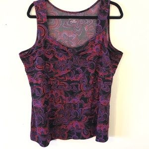 Lane Bryant Floral Tiered Tank Top Size 18/20W